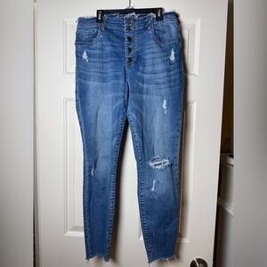 Kut From The Kloth Connie High Rise Ankle Skinny Denim  Distressed Jeans